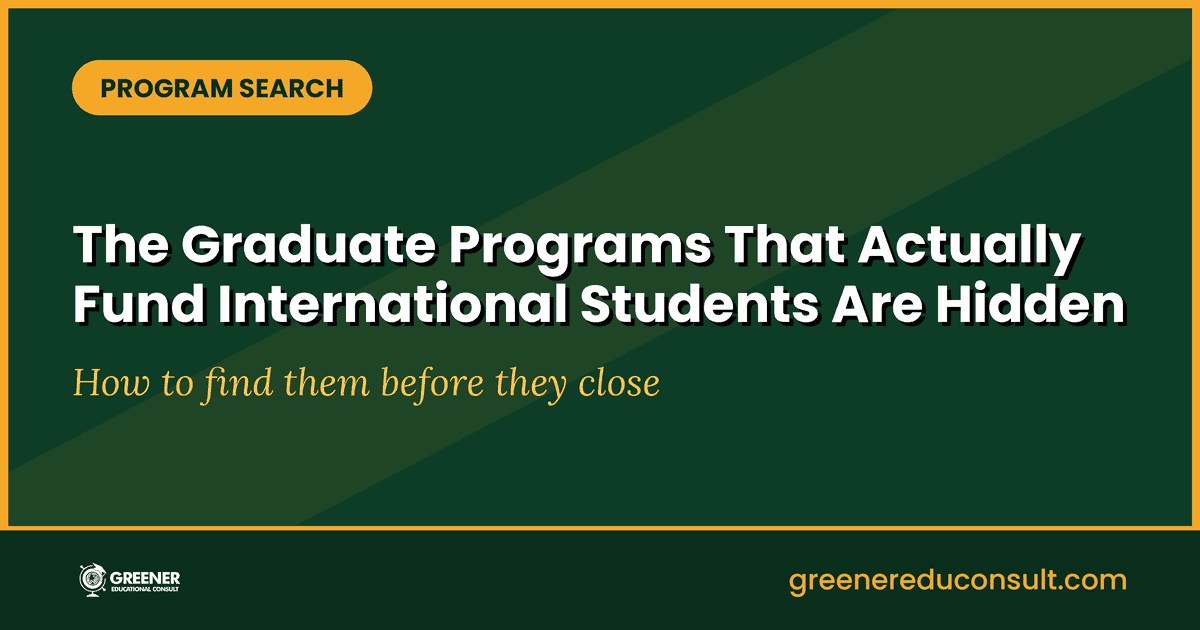 How To Find The Graduate Program That Actually Fund International Students