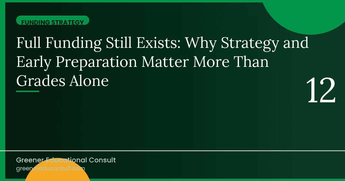 Full Funding Still Exists: Why Strategy and Early Preparation Matter More Than Grades Alone
