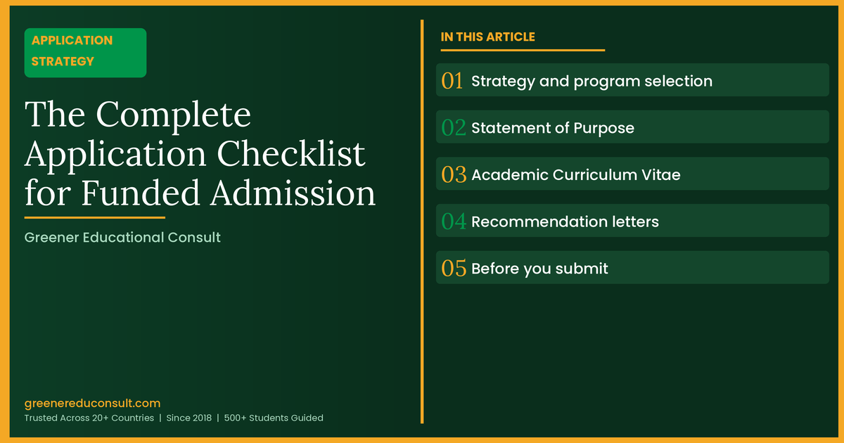 The Complete Graduate School Application Checklist for Funded Admission