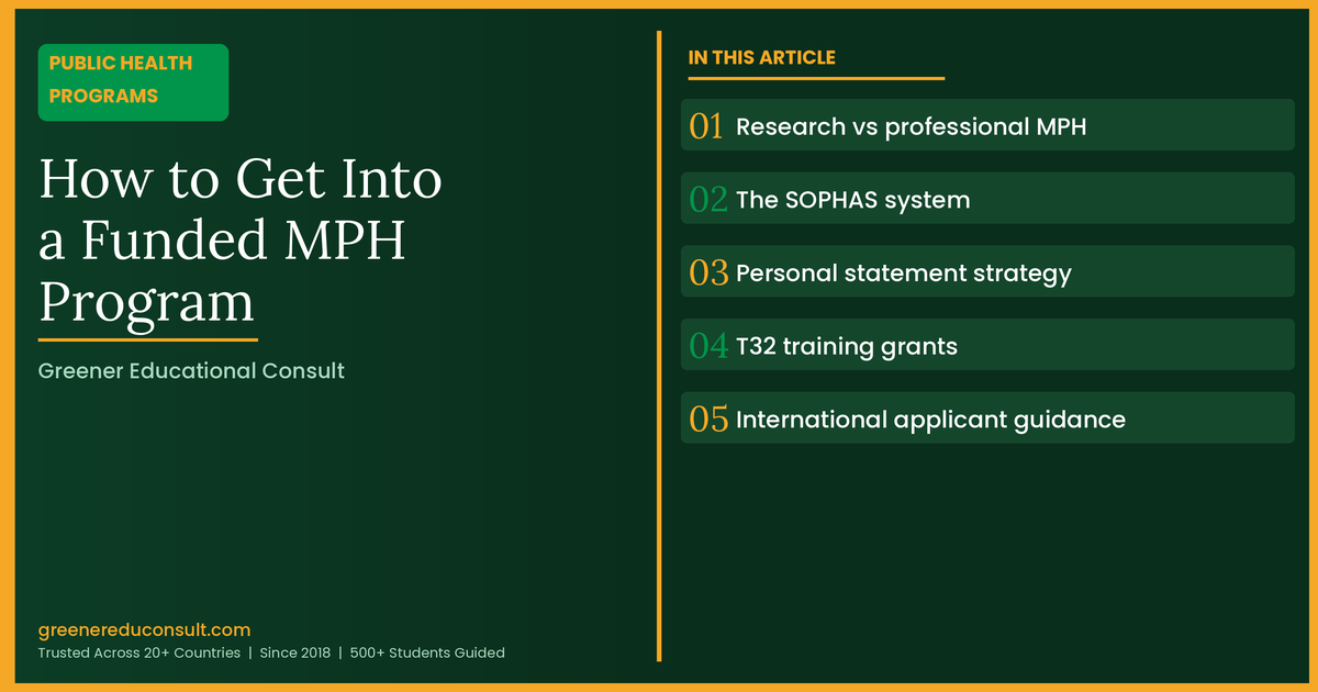 How to Get Into a Funded MPH Program: Strategy, Documents, and Timelines