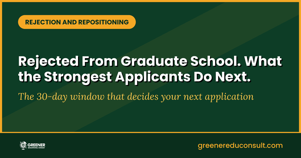 Rejected from graduate school. What the strongest applicants do next.