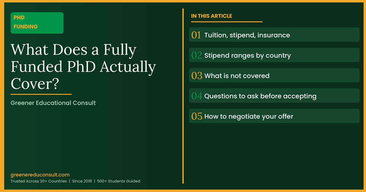 What Does a Fully Funded PhD Actually Cover? Stipends, Fees, and What to Expect