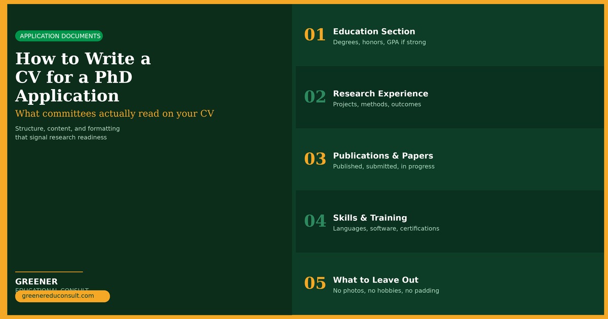 How to Write a CV for a PhD Application That Committees Take Seriously