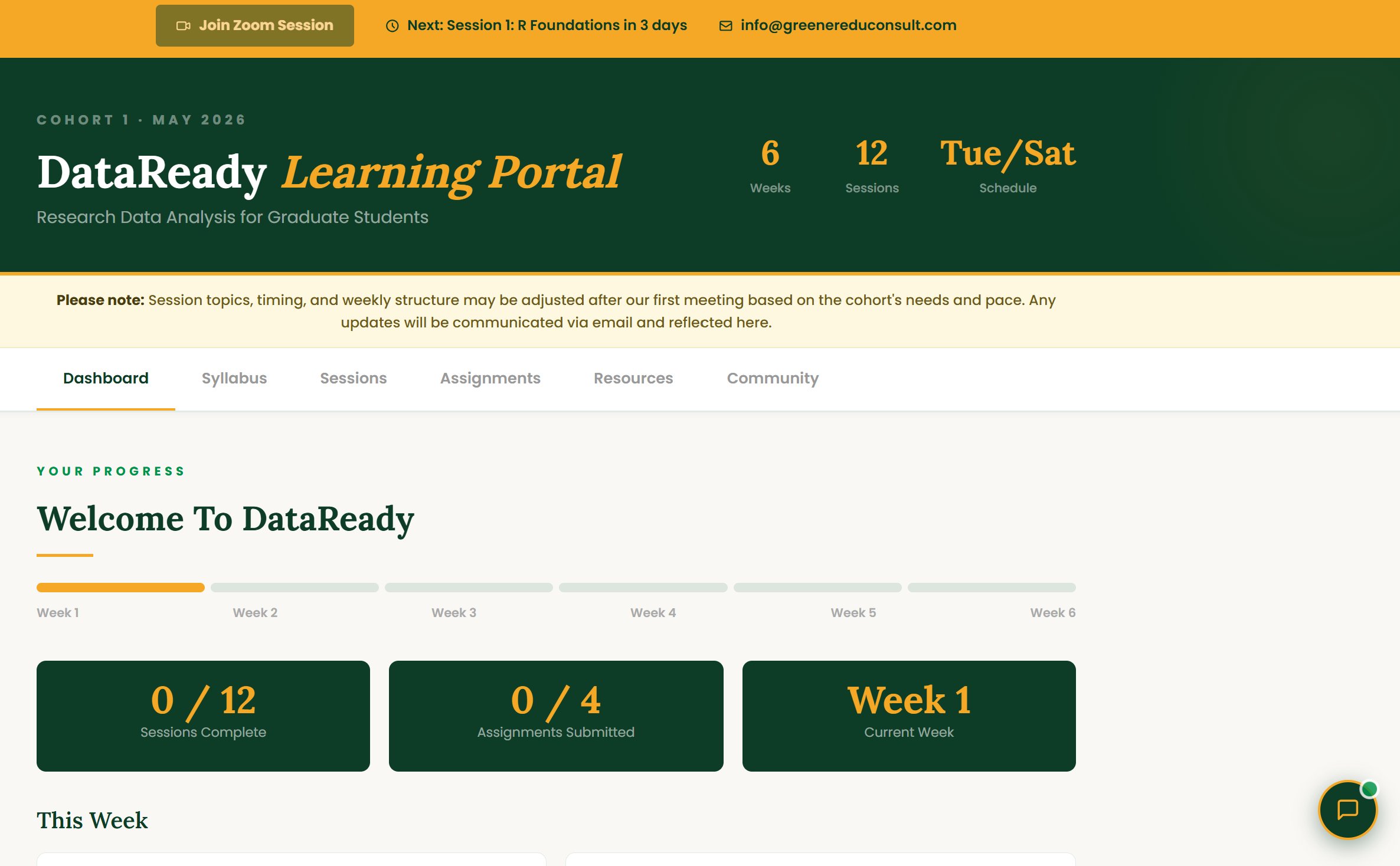 DataReady Portal Dashboard